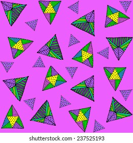 Abstract seamless pattern with triangles pink