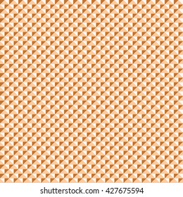 Abstract seamless pattern of triangular elements in shades of orange color. Multicolored triangles form studded texture. Vector illustration for fabric, wrapping paper and other