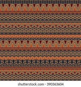 Abstract seamless pattern with tribal aztec motives. Hand drawn wallpaper in boho chic style.