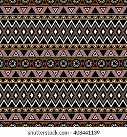 Abstract seamless pattern with tribal aztec ornament. Ethnic stylized print template for fabric. paper, wrapping, phone covers, post cards, etc. Boho design.