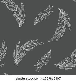 Abstract seamless pattern with tropical leaves. Vector template.
