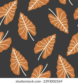 Abstract seamless pattern with tropical leaves. Vector background for various surface. Creative pattern with colorful plants. Floral background.