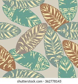 Abstract seamless pattern with tropical leaves. Stylish template can be used for design fabric, textile, decor, cover, wallpaper and more designs.