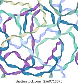 Abstract seamless pattern with twisted tangled lines - hand drawn vector illustration.