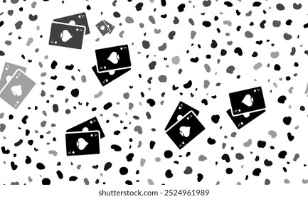 Abstract seamless pattern with two aces symbols. Creative leopard backdrop. Vector illustration on white background