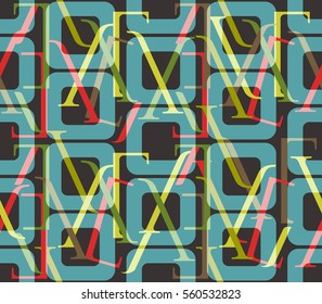 Abstract seamless pattern. Typography elements motif background. Geometric ornament decoration 