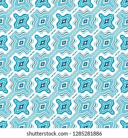 Abstract seamless pattern of undulating shapes. The illusion of distortion of space and movement of lines.