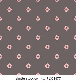 Abstract seamless pattern with abstract uneven rectangles in geometric layout. Vector illustration in shades of pink, taupe and cream in stylized watercolour style.