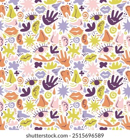 Abstract Seamless Pattern with unique colorful style