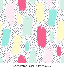 Abstract seamless pattern. Universal bright background for greeting cards, invitations. Had drawn ink and marker watercolor texture.