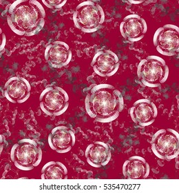 Abstract seamless pattern with unusual geometrical shapes.