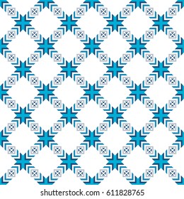 Abstract seamless pattern of various geometric elements. Ethnic style.