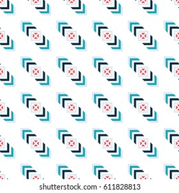 Abstract seamless pattern of various geometric elements. Ethnic style.
