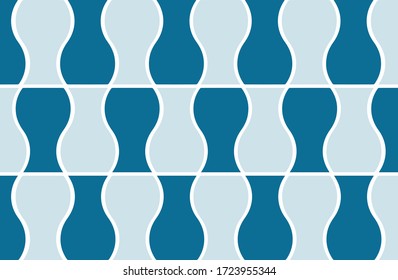 Abstract seamless pattern. Seamless pattern with Vase shape. Blue pattern.Vector illustration