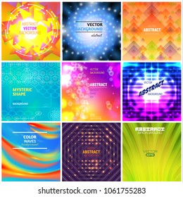 Abstract seamless pattern vector abstracting backdrop and waved abstraction wallpaper illustration set of glowed abstracted background