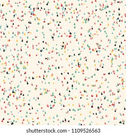 Abstract seamless pattern in vector. Colorful explosion of confetti. Motley background with small speckles. Bright and funny texture