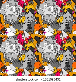 Resumen patrón sin fisuras vectorial ilustración coloreada manchas rosa amarillo grises