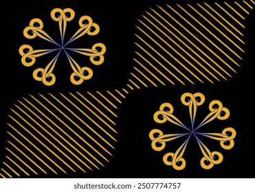 Abstract seamless pattern vector design black background