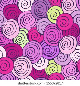 Abstract seamless pattern, vector doodle hand drawn