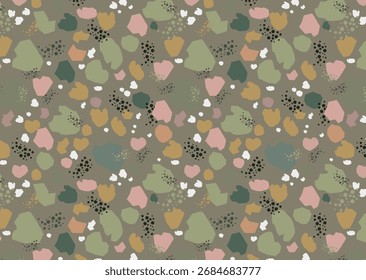 Abstract seamless pattern vector drawing with organic shapes. Modern art background for textile, print, package, fabric.	
