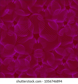 Abstract seamless pattern with vector flowers in carmine color. Can be used as cute fantasy background, textile, wallpaper, wrapping, fabrics. Vector illustration. 