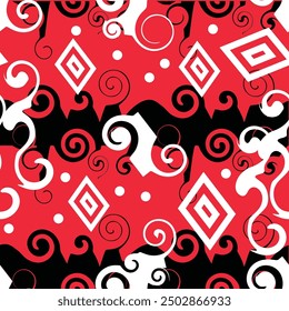 Abstract Seamless Pattern Vector, Geometric Pattern Background, repeat Batik Motif