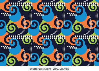 Abstract Seamless Pattern Vector, Geometric Pattern Background, repeat Batik Motif