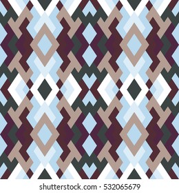 Abstract seamless pattern. Vector geometric background of triangles in white, beige and plum colors. Mosaic texture for textile, clown, carpeting, warp, book cover, clothes