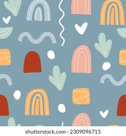 Abstract seamless pattern. Vector hand-drawn.