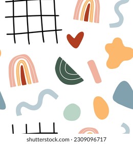 Abstract seamless pattern. Vector hand-drawn.