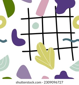 Abstract seamless pattern. Vector hand-drawn.