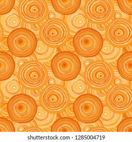 abstract seamless pattern - vector illustration. The bright orange circles Hand-drawn manually.