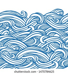  Abstract seamless pattern. Vector illustration with abstract waves. Linear ornament. Linear rope design.