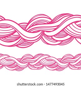  Abstract seamless pattern. Vector illustration with abstract waves. Linear ornament. Linear rope design.