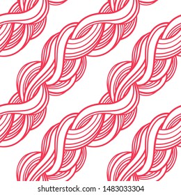  Abstract seamless pattern. Vector illustration with abstract waves. Linear ornament. Linear rope design.