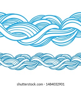  Abstract seamless pattern. Vector illustration with abstract waves. Linear ornament. Linear rope design.