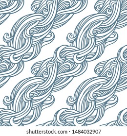  Abstract seamless pattern. Vector illustration with abstract waves. Linear ornament. Linear rope design.