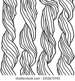 Abstract seamless pattern. Vector illustration with abstract waves. Linear ornament. Linear rope design.