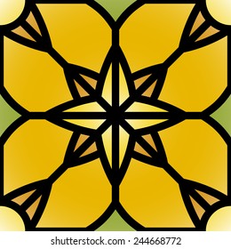 Abstract seamless pattern. Vector illustration in stained glass window style