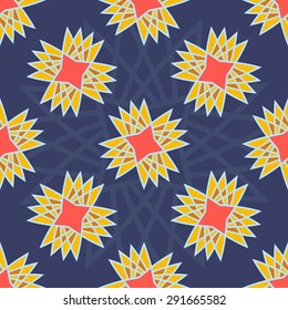 Abstract seamless pattern. Vector illustration with dark blue background