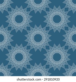 Abstract seamless pattern. Vector illustration with blue background