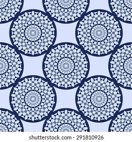 Abstract seamless pattern. Vector illustration with blue background