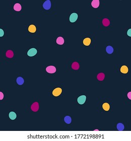 Abstract seamless pattern. Vector pattern with multi-colored dots. Modern pattern with polka dots. For the design of textiles, wrapping paper, wallpaper.