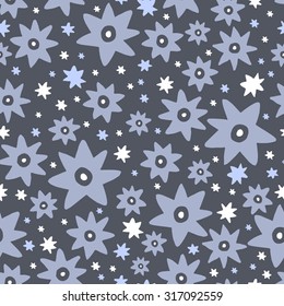 Abstract seamless pattern in vector. Night sky background in colors.