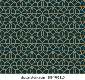Abstract seamless pattern, Vector seamless pattern. Repeating geometric ornament . luxury gold blue color