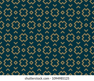 Abstract seamless pattern, Vector seamless pattern. Repeating geometric ornament . luxury gold blue color