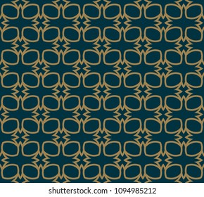 Abstract seamless pattern, Vector seamless pattern. Repeating geometric ornament . luxury gold blue color