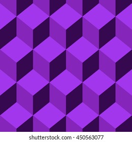 Abstract Seamless pattern vector violet cube. Vector Illustration