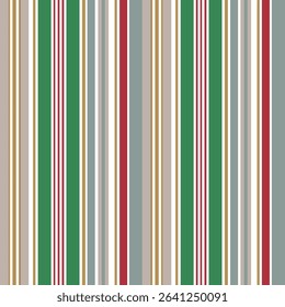 Abstract seamless pattern of vertical christmas stripes. Regularly repeating pastel color lines. Design for background, wallpaper, wrapping, fabric, textile. 