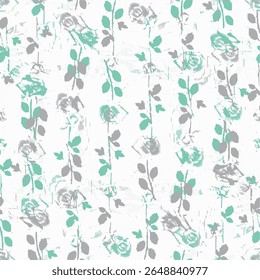 Abstract seamless pattern with vertical halftone lines and grungy texture. Perfect for retro-style backgrounds, digital art, and fashion fabric prints.